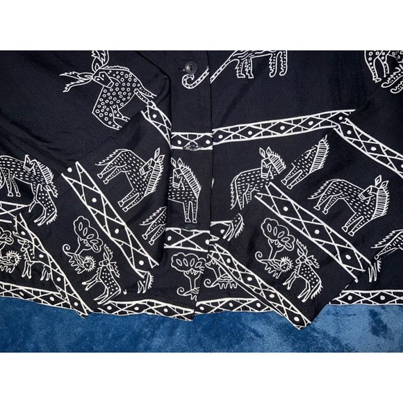 VINTAGE Adini Women's Skirt Set Animal Habitat Print Black Size S (NEW) - Picture 7 of 12